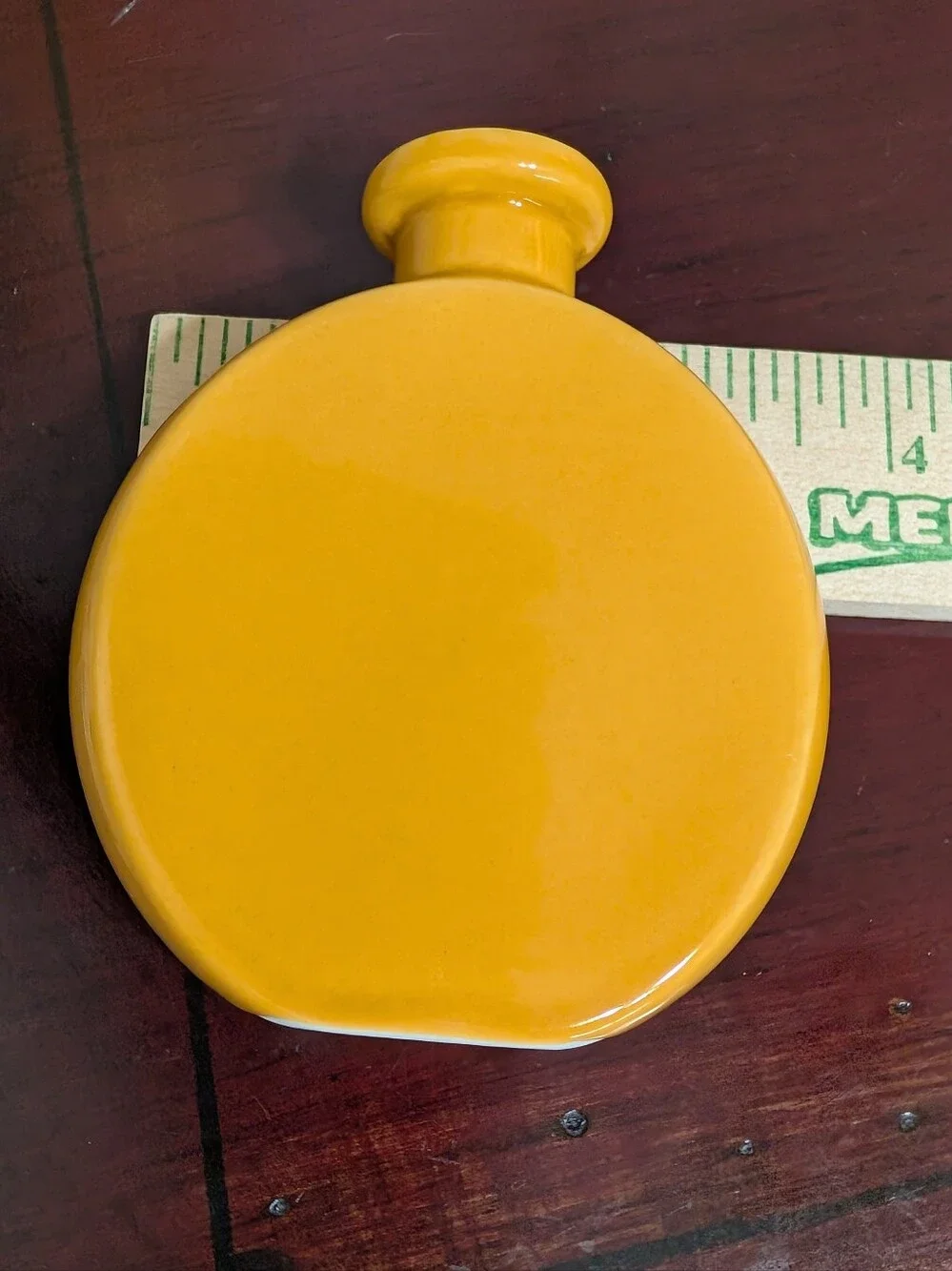 Ceramic Apothecary Style Floral Rose Bud Vase Mustard Yellow 4